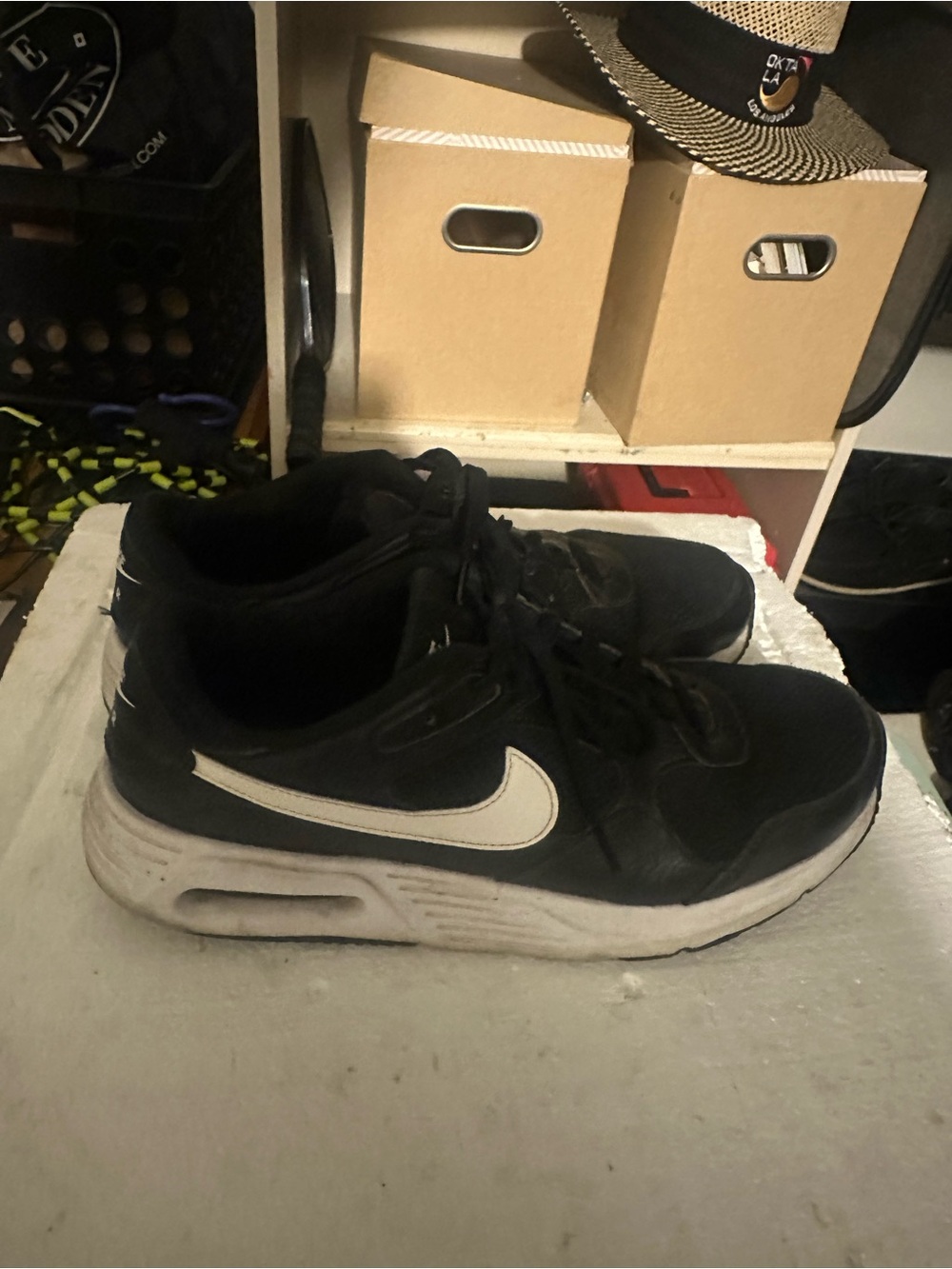 Nike Air Men’s Black and White Athletic Sneakers with Swoosh